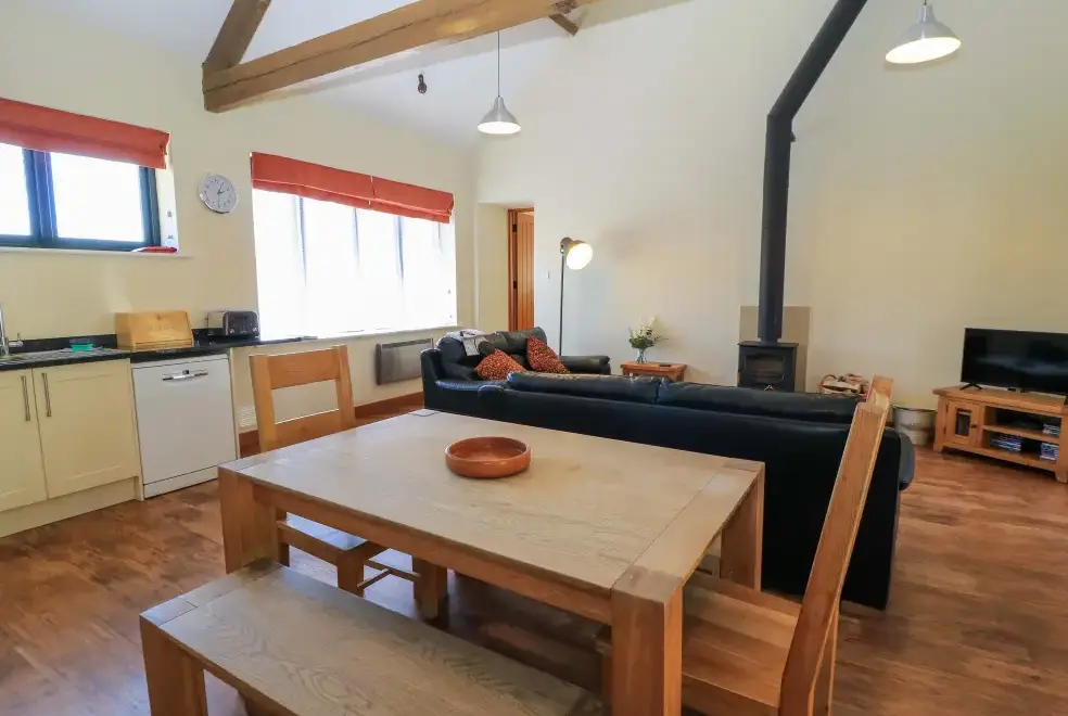 Open plan living area at The Old Cart Shed