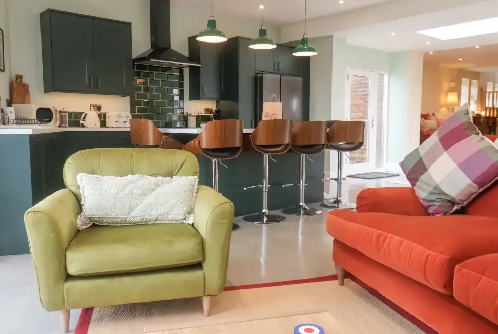 Open plan living area at The Old Guard House