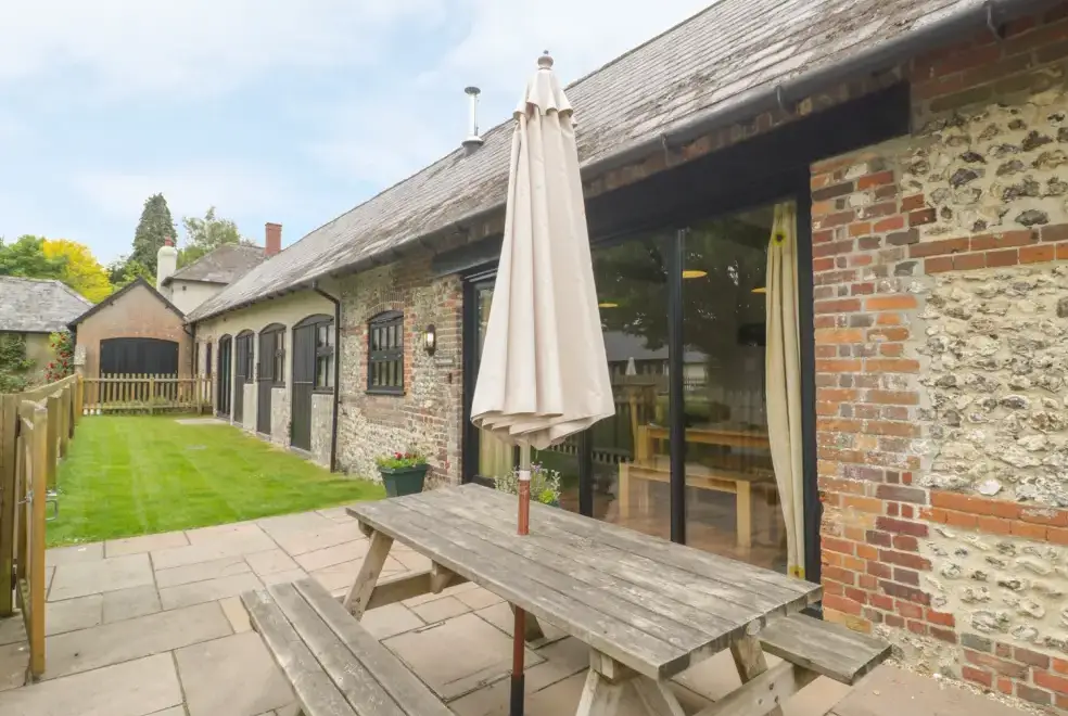Patio area at The Old Stables Holiday Barn