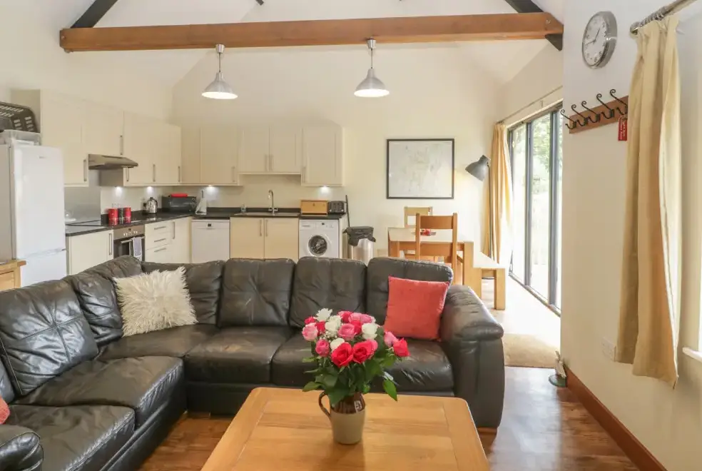 Open plan living area at The Old Stables Holiday Barn
