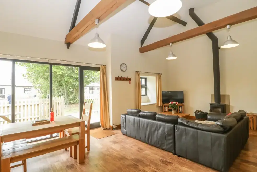 Open plan living area at The Old Stables Holiday Barn