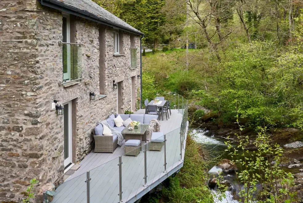 Decked area at The Old Water Mill