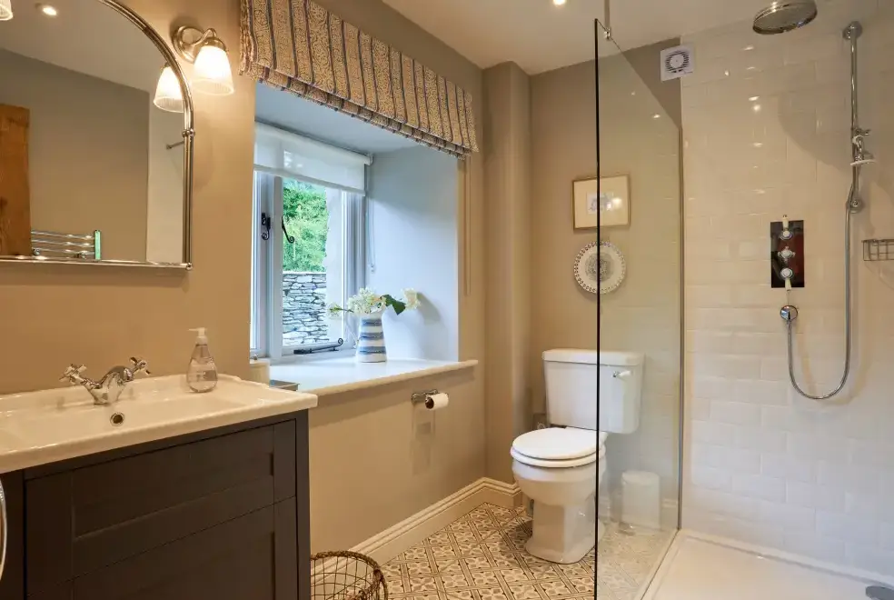 Shower room at The Old Water Mill