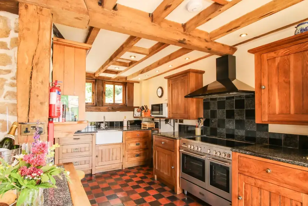 Farmhouse style kitchen at The Olde Cow House, Shropshire Hills