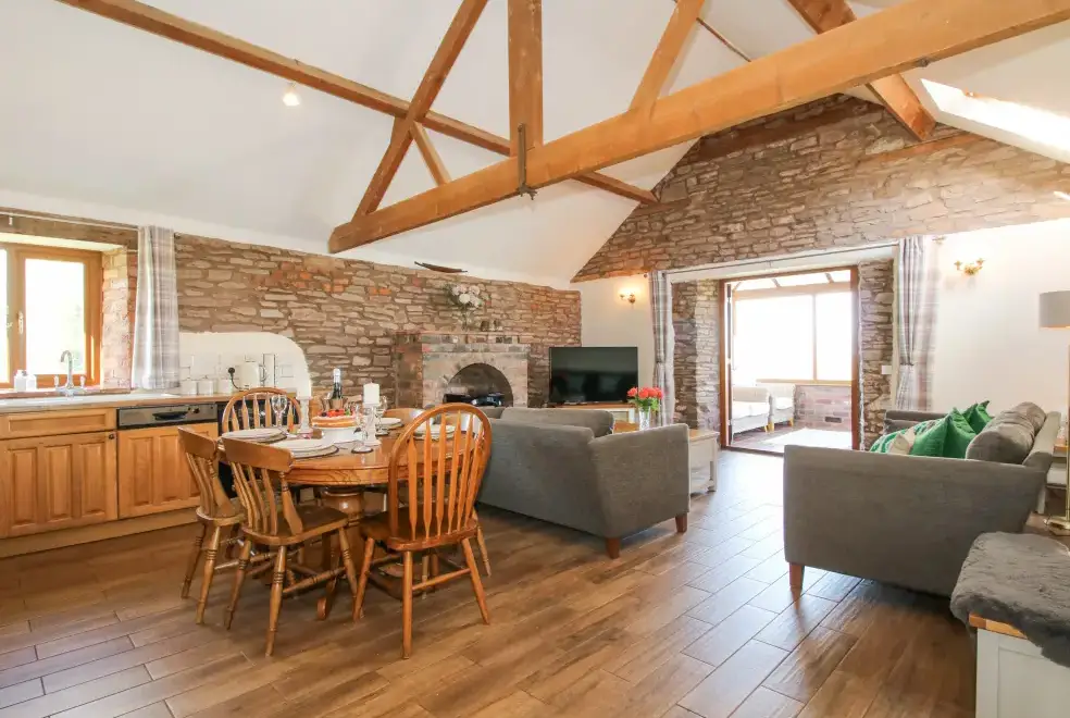 Open plan living area at The Owl Barn