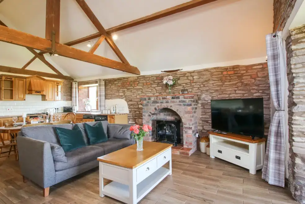 Open plan living area at The Owl Barn