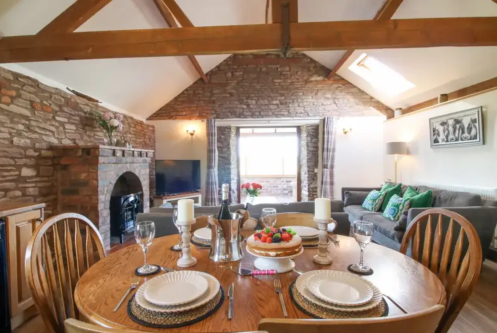 Open plan living area at The Owl Barn