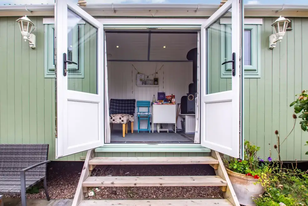 Decked area at The Shepherd's Hut