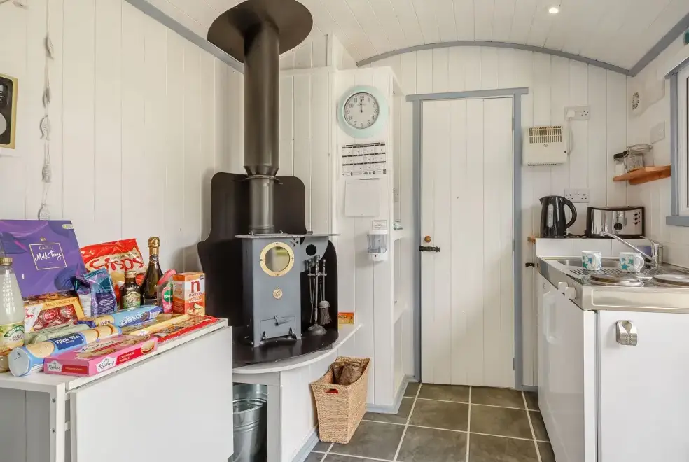 Kitchen/diner at The Shepherd's Hut