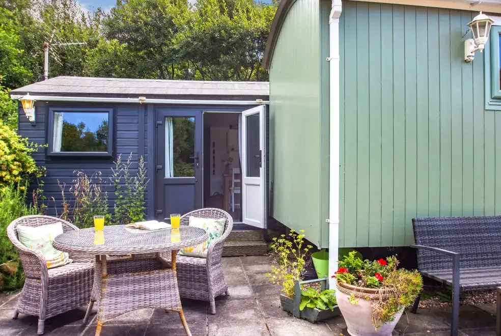 Patio area at The Shepherd's Hut