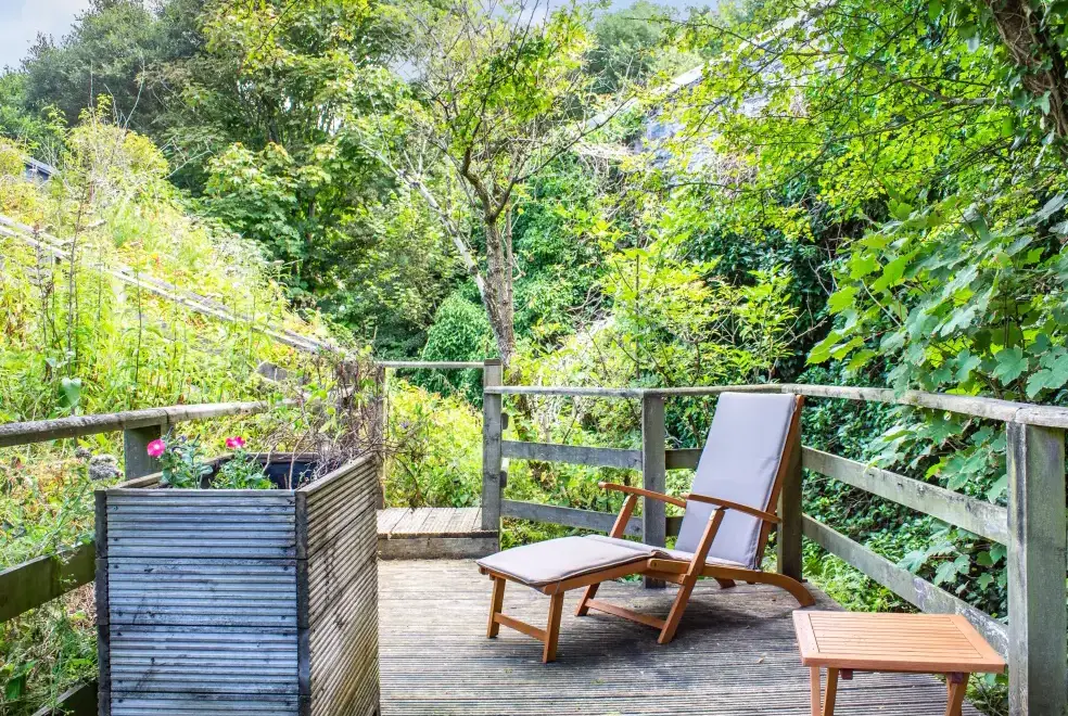 Decked area at The Shepherd's Hut