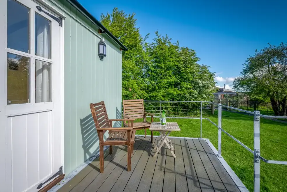 Decked area at The Shepherds Hut