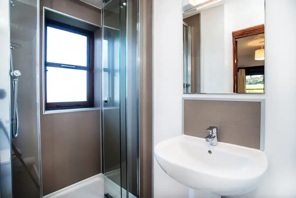 Shower room at The Smithy at Three Gates Farm