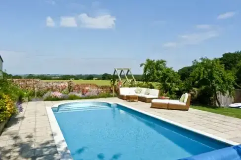 Private Swimming Pool at The Springs Romantic Holiday Lodge, Isle of Wight