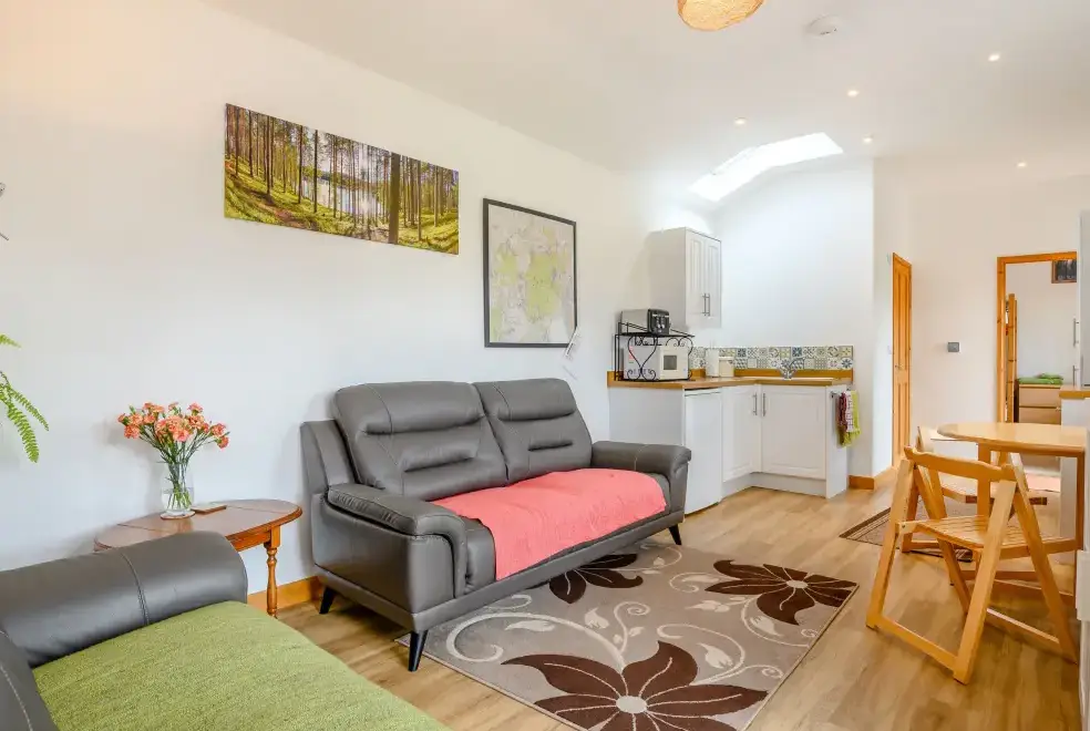 Open plan living area at The Stable @ Rose Cottage