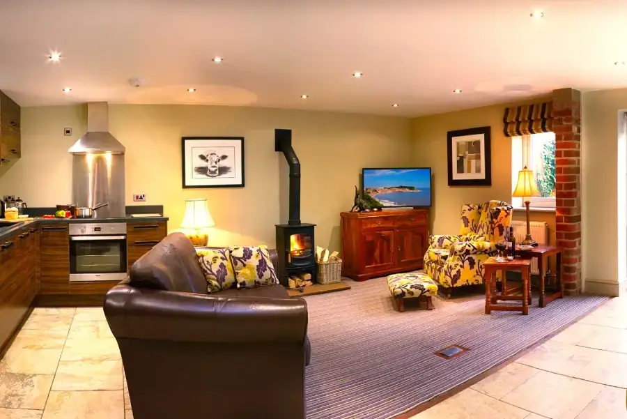 Open plan living area at The Stables Holiday Cottage