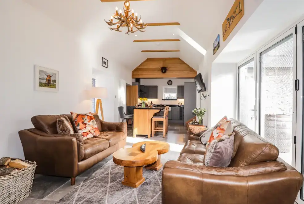 Open plan living area at The Steading