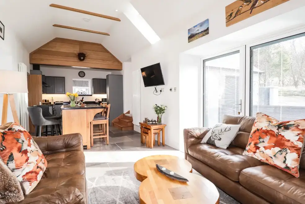 Open plan living area at The Steading
