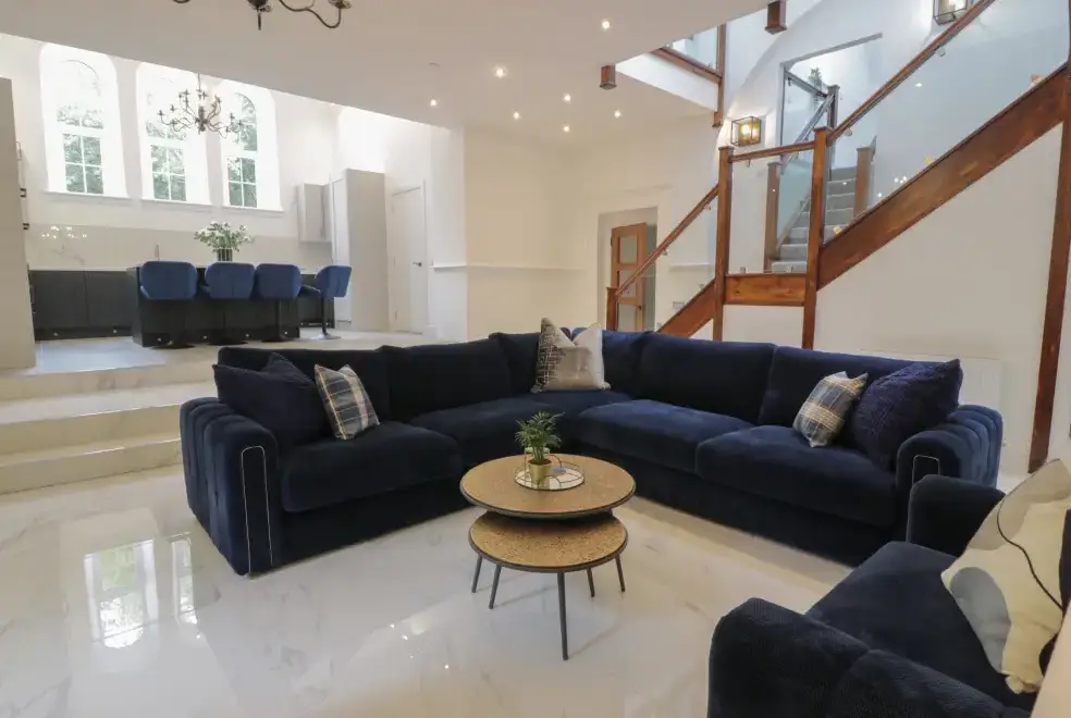 Open plan living area at The Vestry