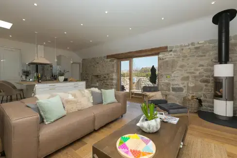 Open plan living area at The Wink, Cape Cornwall, Cornwall