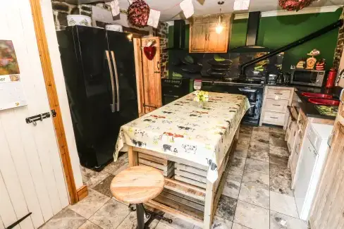 Farmhouse style kitchen at The Woodlands Lower Level, Pembrokeshire