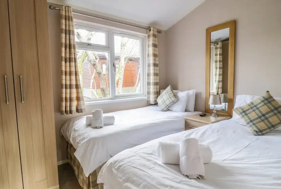 Bedroom at Thirlmere Holiday Chalet, Lake District National Park 