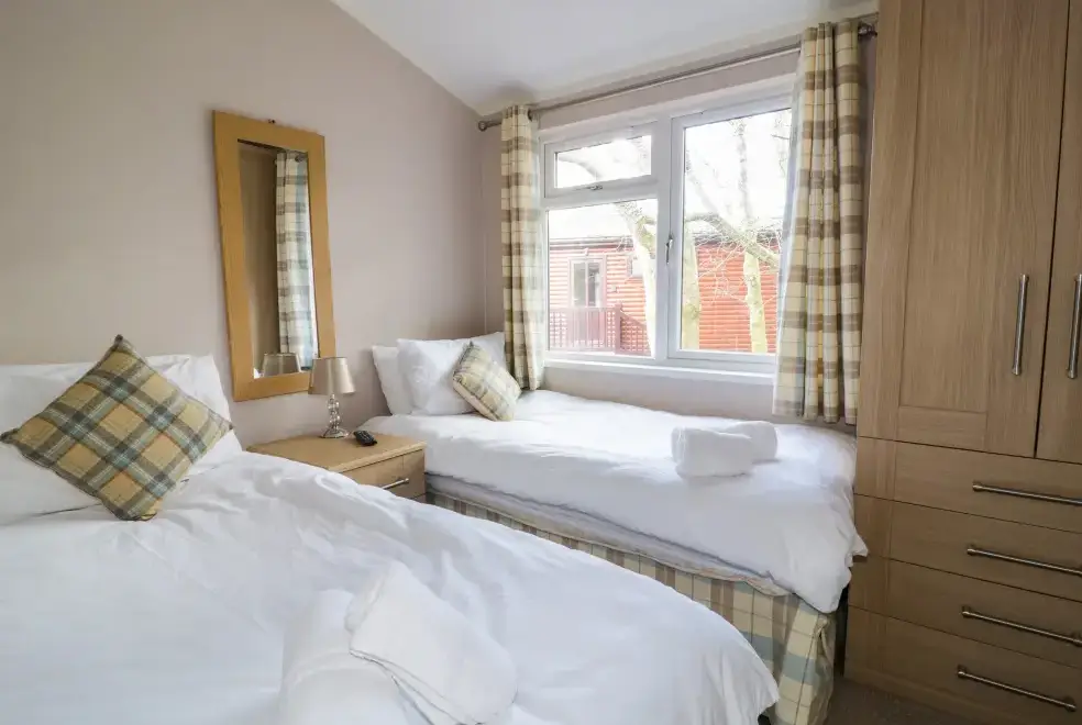 Bedroom at Thirlmere Holiday Chalet, Lake District National Park 