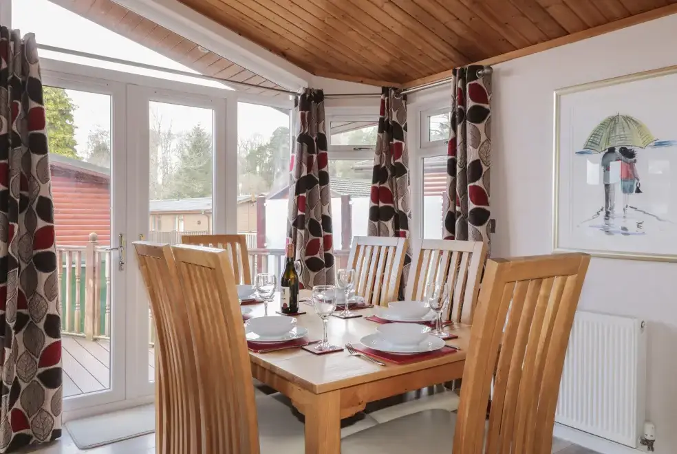Dining room at Thirlmere Holiday Chalet, Lake District National Park 