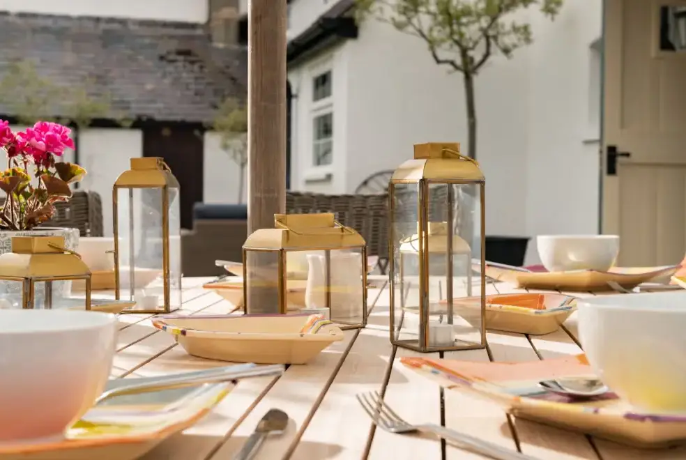 Patio area at Tincleton Lodge