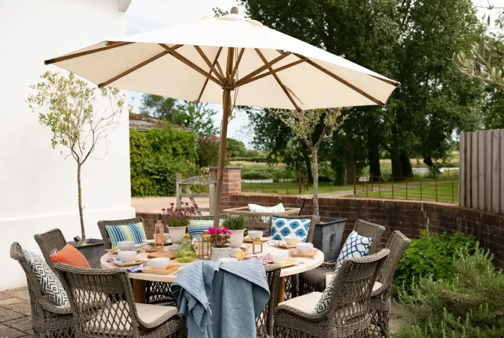 Patio area at Tincleton Lodge