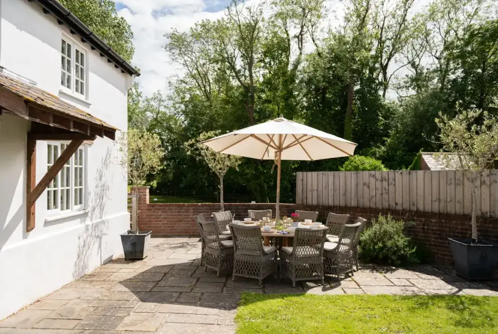 Patio area at Tincleton Lodge