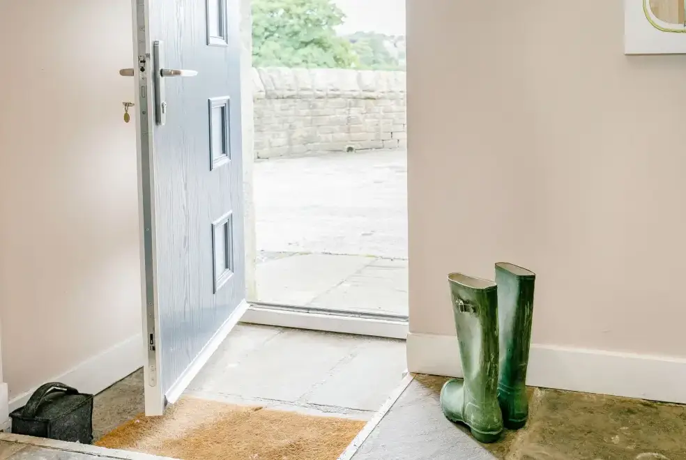 Boot room at Top Barn