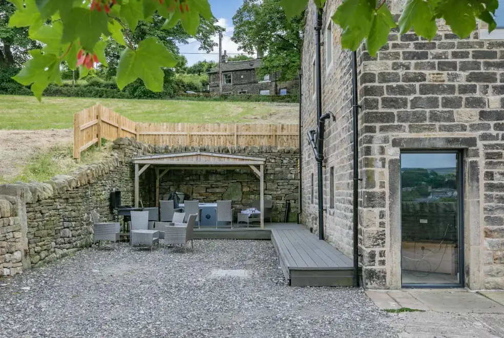 Patio area at Top Barn