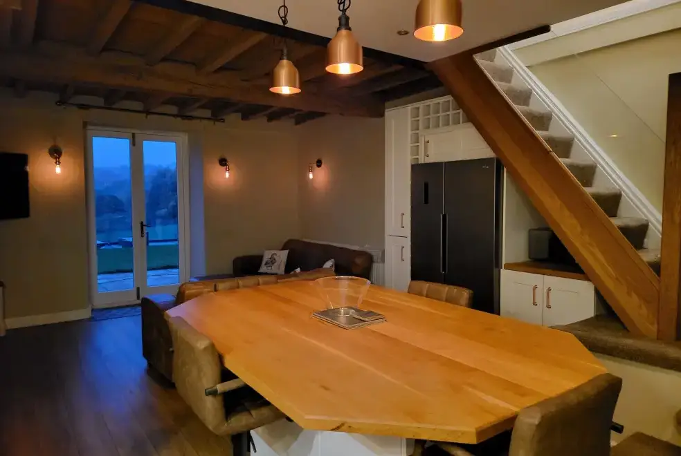 Open plan living area at Top Hill Farm Cottage