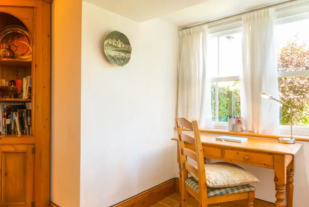 Desk area at Townfoot Cottage