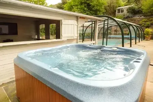 Private Hot Tub at Treetops Rural Retreat, Monmouthshire