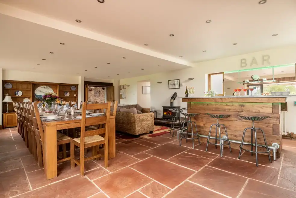 Open plan living area at Trevase Granary