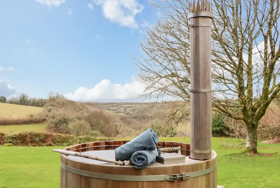 Private Hot Tub at Treveddoe Farmhouse