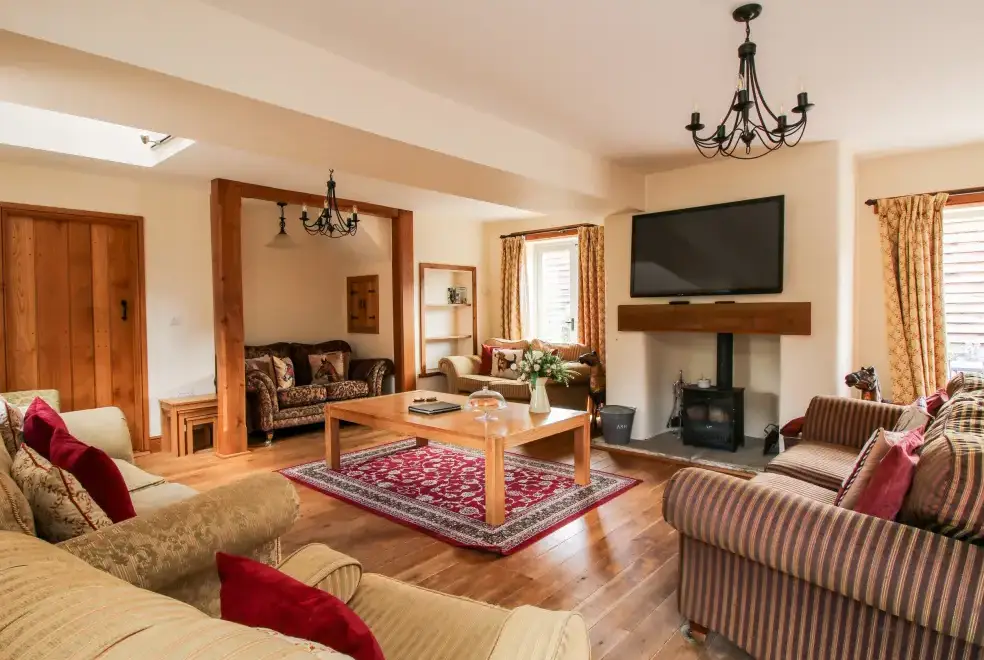 Lounge at Trooper's Holiday Barn, Shropshire Hills AONB
