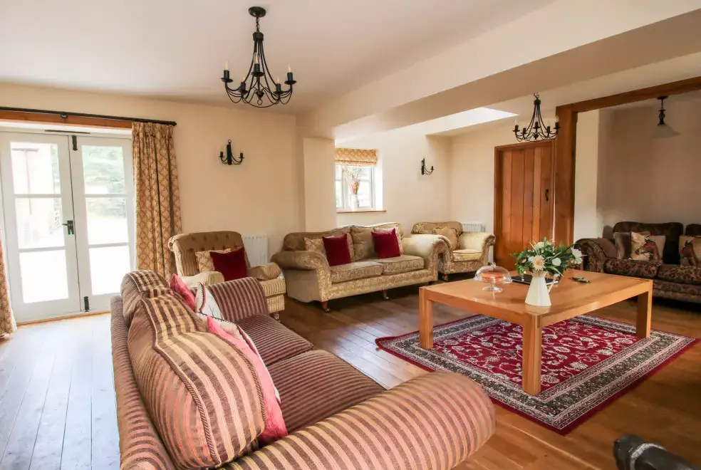 Lounge at Trooper's Holiday Barn, Shropshire Hills AONB