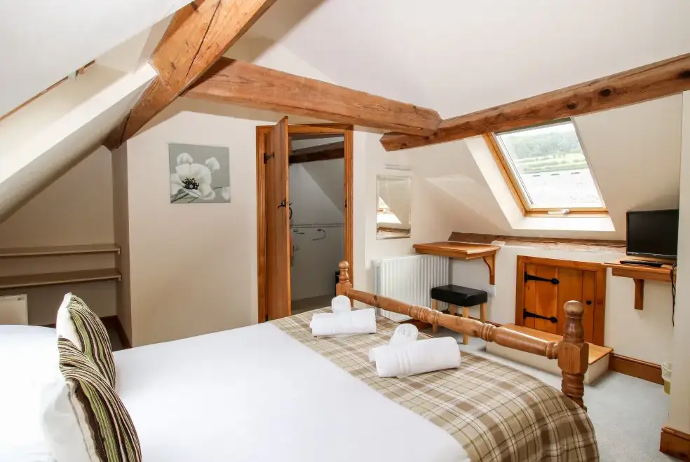 Bedroom at Trooper's Holiday Barn, Shropshire Hills AONB