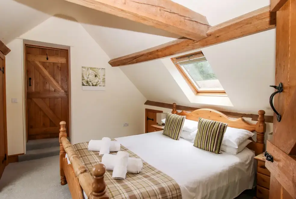 Bedroom at Trooper's Holiday Barn, Shropshire Hills AONB