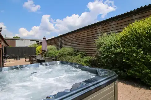 Private Hot Tub at Trooper's Holiday Barn, Shropshire Hills AONB, Shropshire