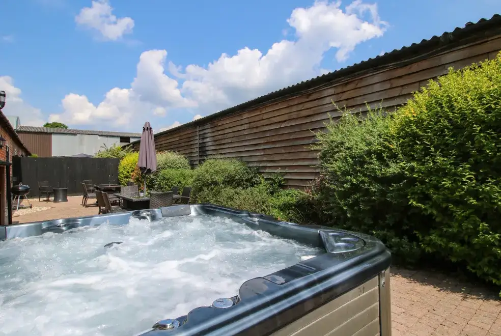 Private Hot Tub at Trooper's Holiday Barn, Shropshire Hills AONB