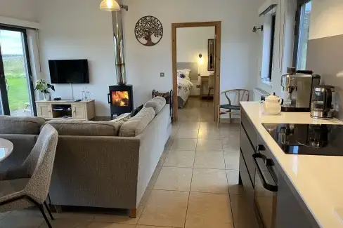 Open plan living area at Tweed Hideaway, Borders