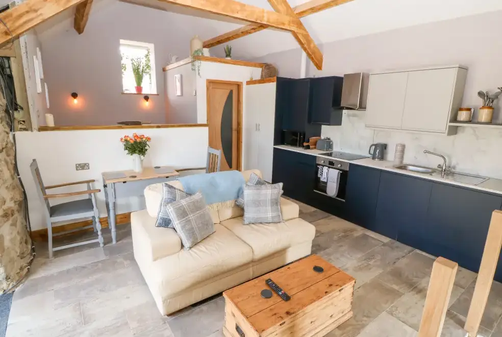 Open plan living area at Ty Coch