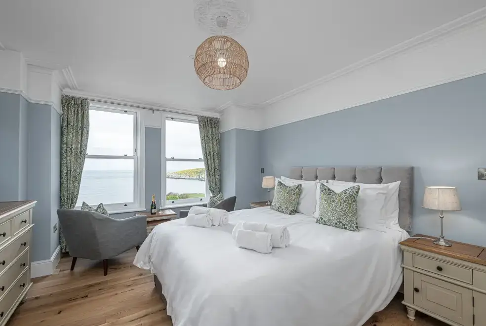 Bedroom at Ty Glas Beach House