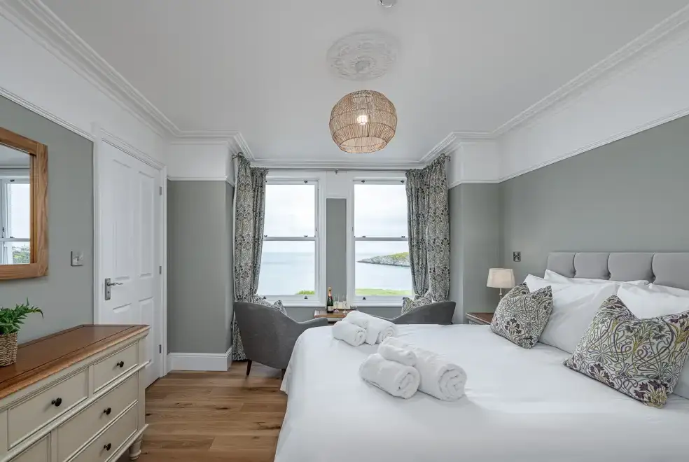 Bedroom at Ty Glas Beach House