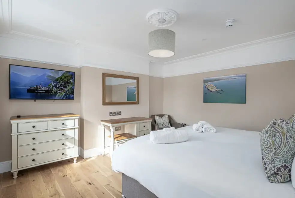 Bedroom at Ty Glas Beach House