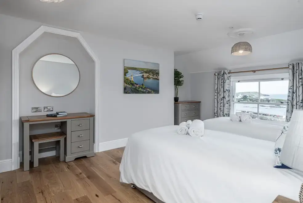 Bedroom at Ty Glas Beach House